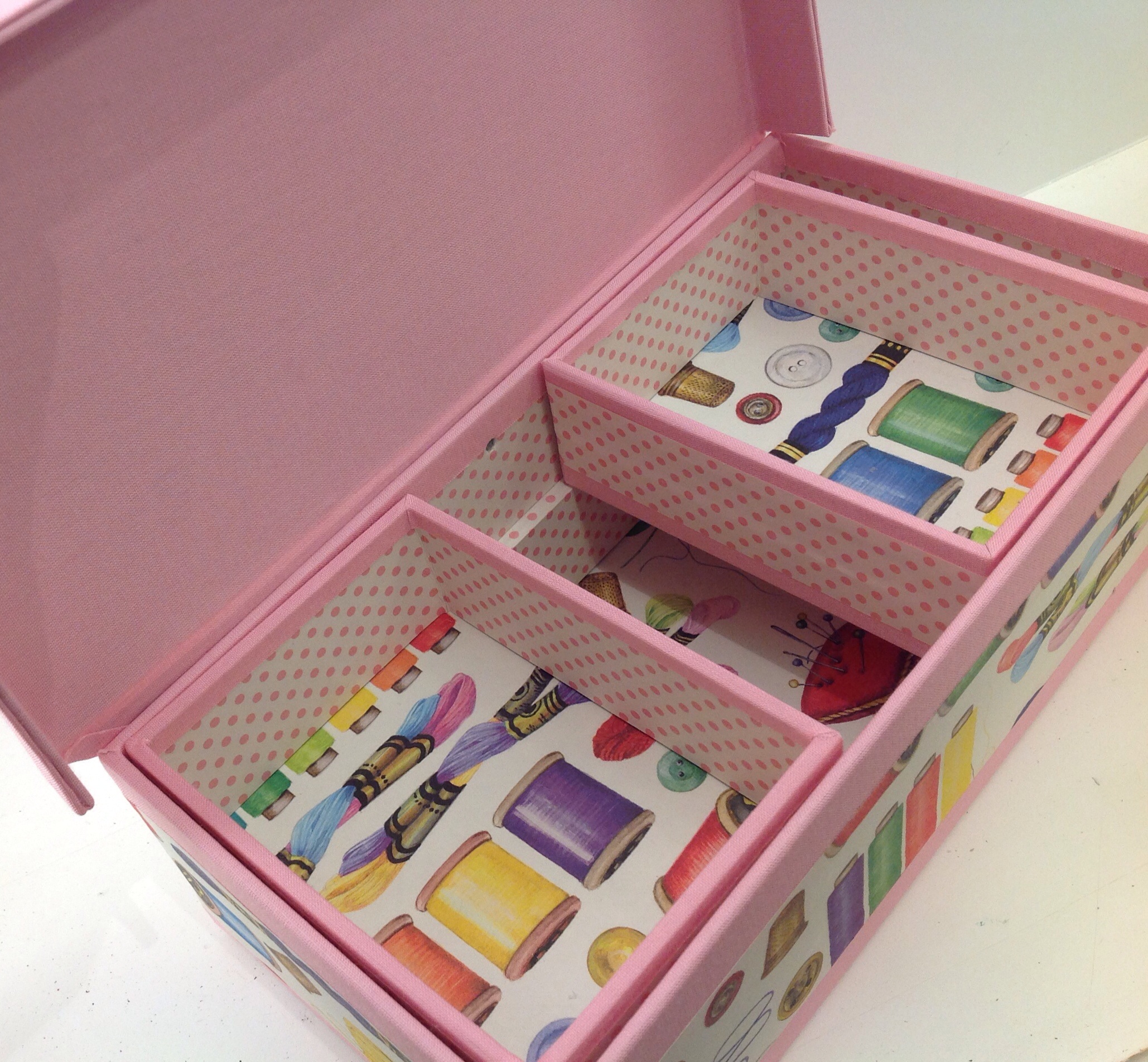 Sewing box open